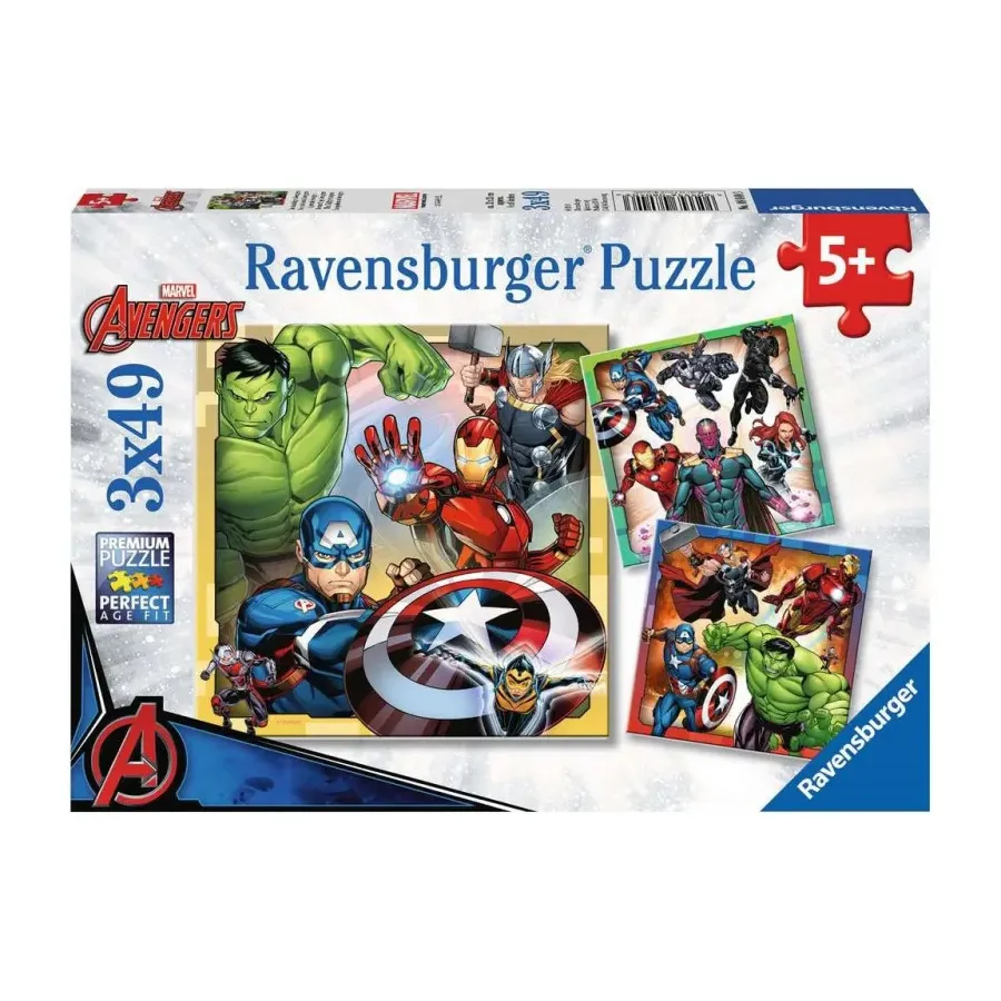 Puzzle 3x49 elementów Marvel Avengers