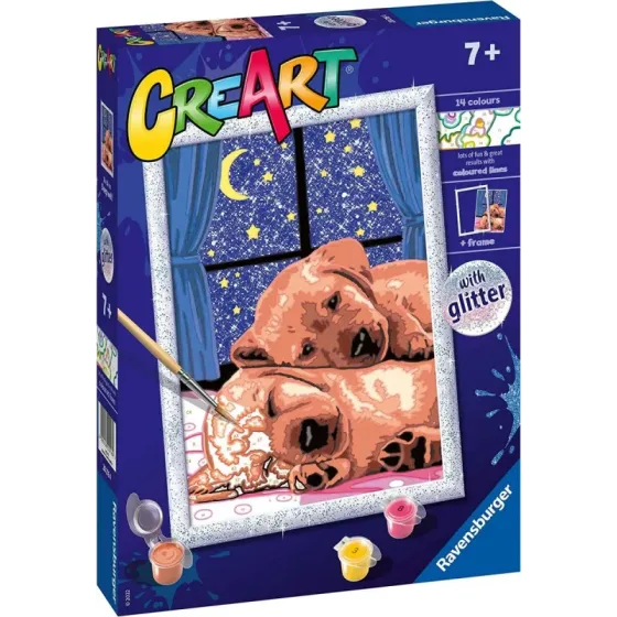 Malowanka CreArt dla dzieci Śpiące psiaki