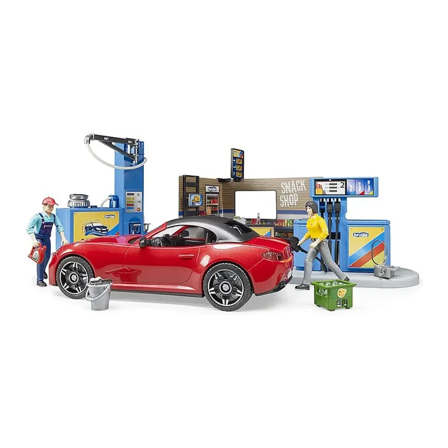 Zestaw Stacja paliw z myjnią i autem Roadstar