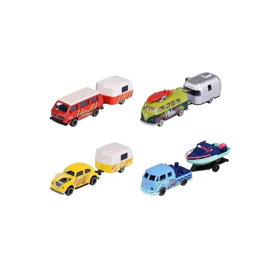 Pojazd Majorette Volkswagen z przyczepką 4 rodzaje