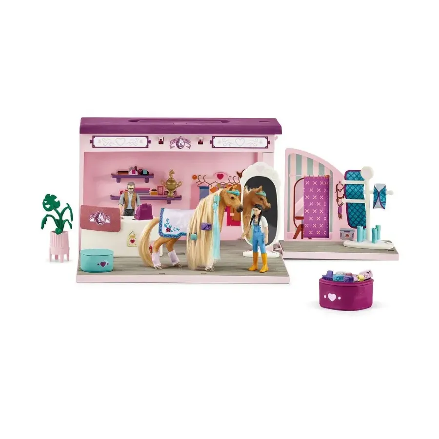 Zestaw figurek Rozkładany sklepik dla koni