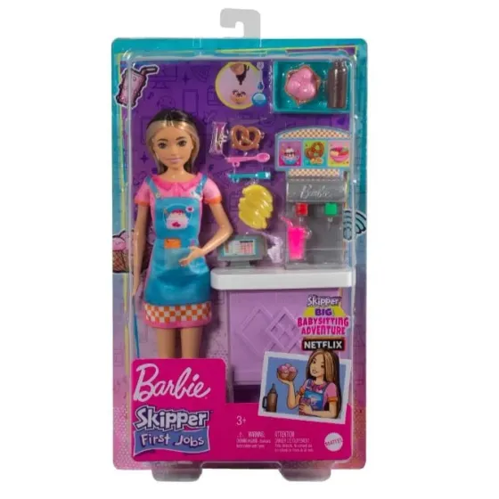Lalka Barbie Skipper Pierwsza praca Bar z przekąskami