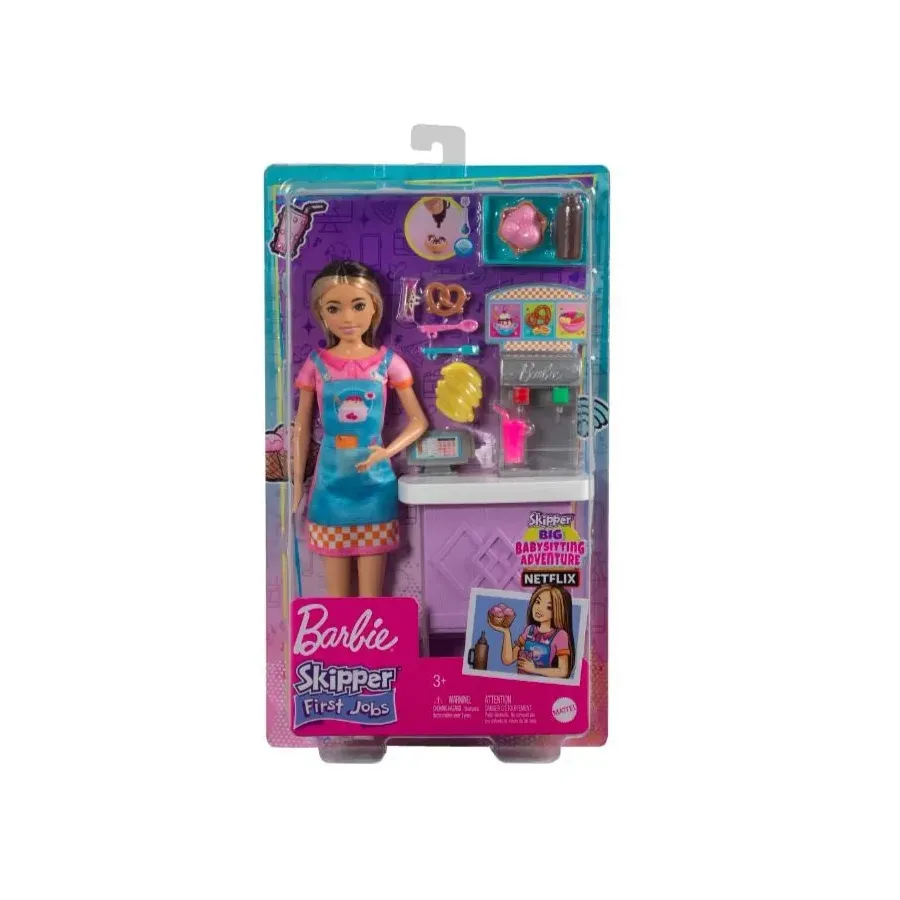 Lalka Barbie Skipper Pierwsza praca Bar z przekąskami