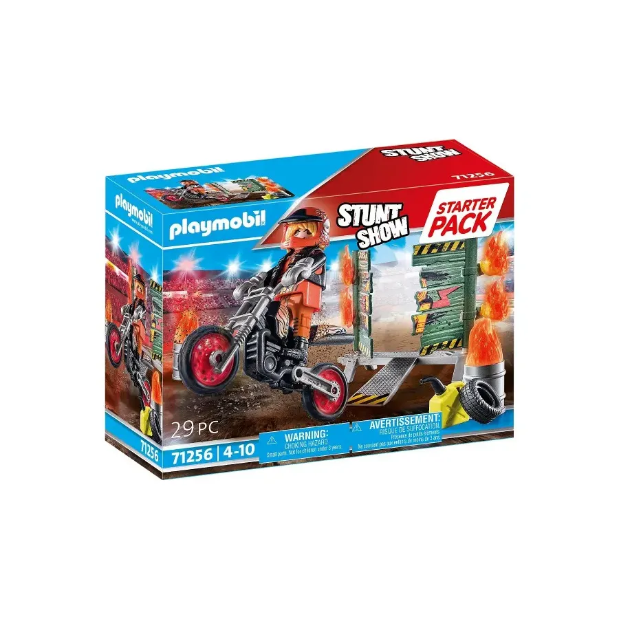 Zestaw z figurką Stunt Show 71256 Starter Pack Pokaz kaskaderski ze ścianą ognia