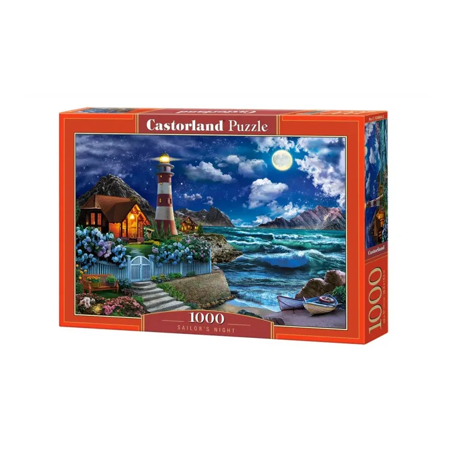 Puzzle 1000 elementów Noc żeglarza, latarnia morska