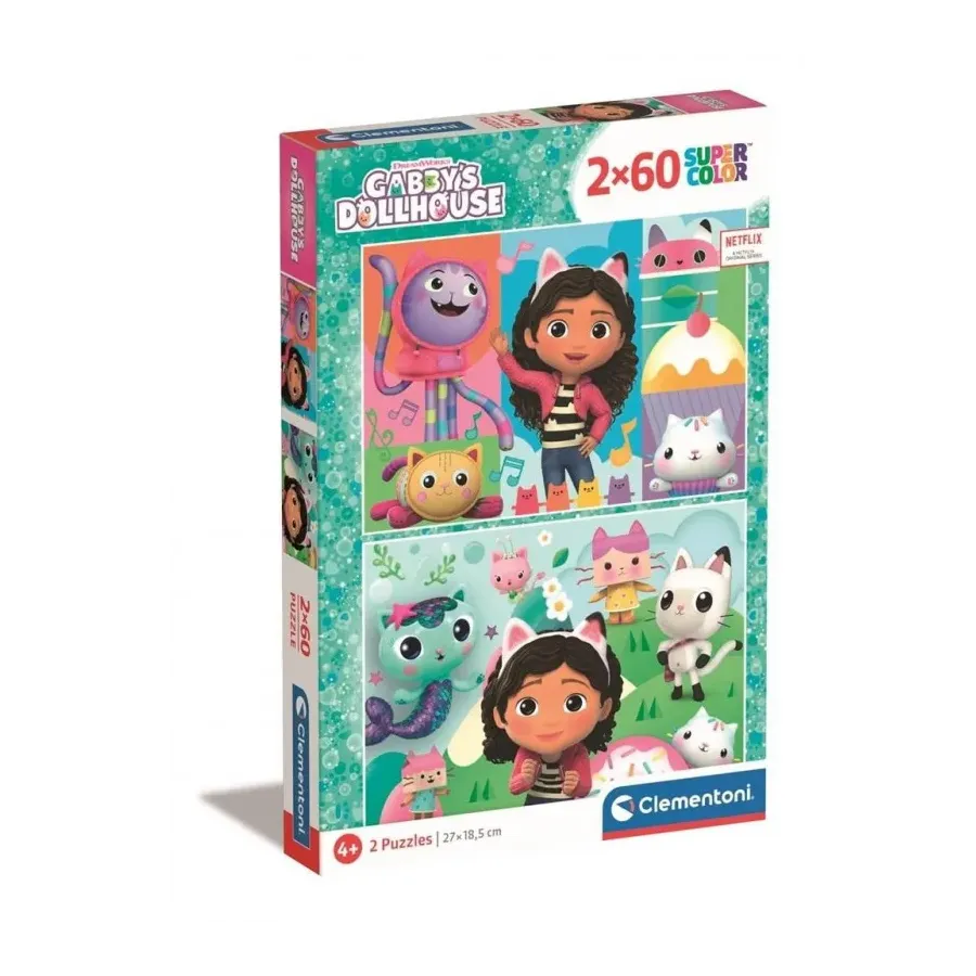 Puzzle 2x60 elementów Koci Domek Gabi