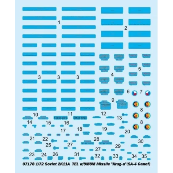 Trumpeter 07178 1:72 Soviet 2K11A TEK w/9M8M Missile Krug-a