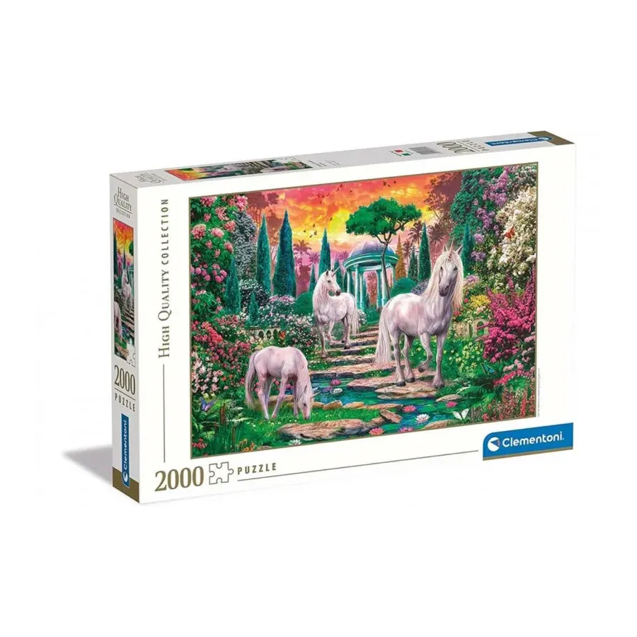 Puzzle 2000 elementów kolekcja High Quality - Klasyczne ogrodowe jednorożce