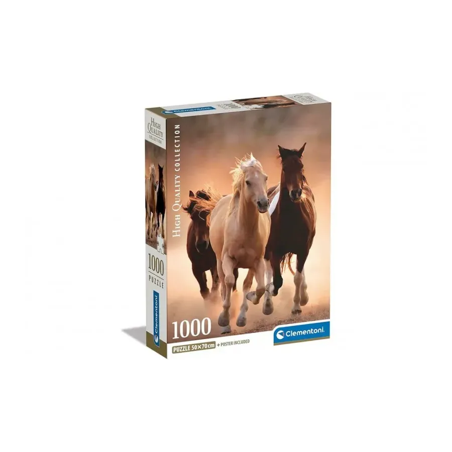 Puzzle 1000 elementów Compact Biegnące konie