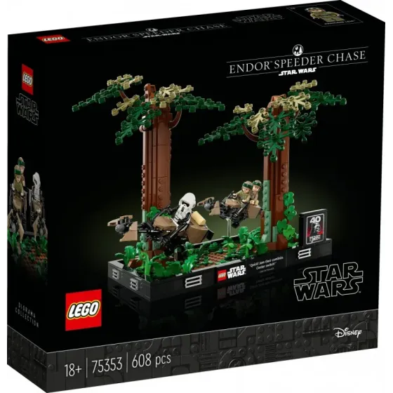 Star Wars 75353 Diorama: Pościg na ścigaczu przez Endor