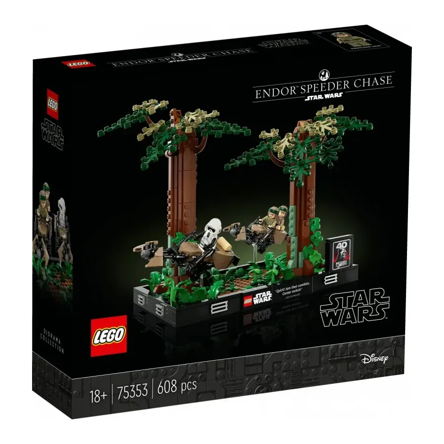 Star Wars 75353 Diorama: Pościg na ścigaczu przez Endor
