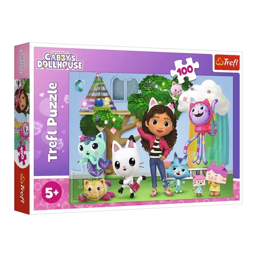 Puzzle 100 elementów Koci Domek Gabi
