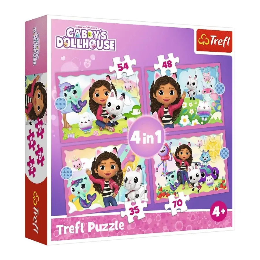 Puzzle 4w1 Przygody Gabi Koci Domek Gabi