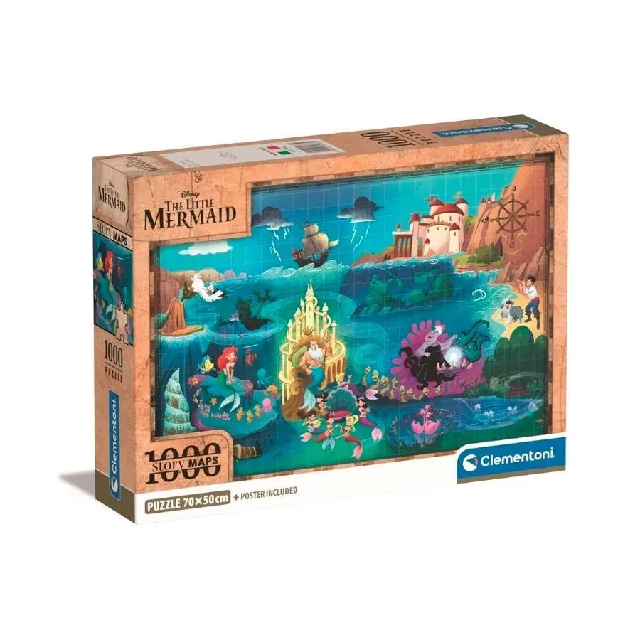 Puzzle 1000 elementów Compact Disney Maps Little Mermaid