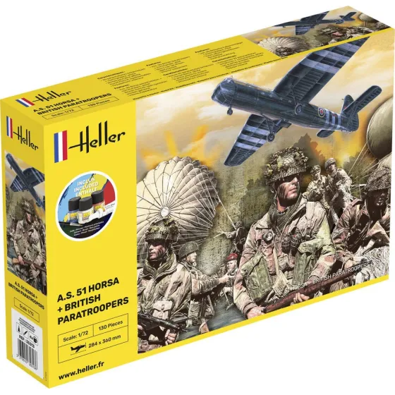 HELLER 35313 Starter Set - A.S. 51 Horsa + Paratroopers - 1:72