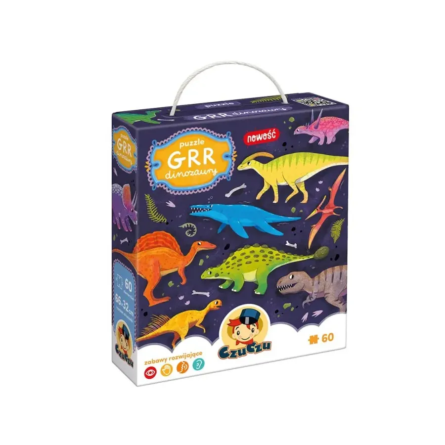 Puzzle 60 elementów Grr Dinozaury
