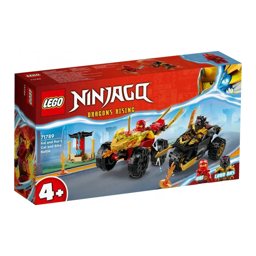 Klocki Ninjago 71789 Bitwa samochodowo-motocyklowa między Kaiem a Rasem