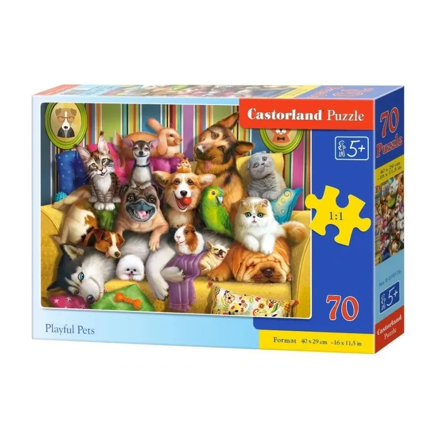 Puzzle 70 elementów Wesołe zwierzątka