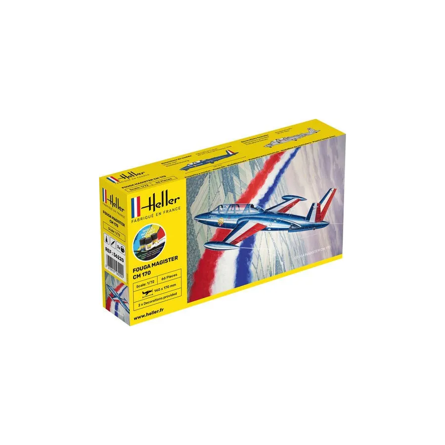HELLER 56220 Starter Set - Fouga Magister CM 170 - 1:72