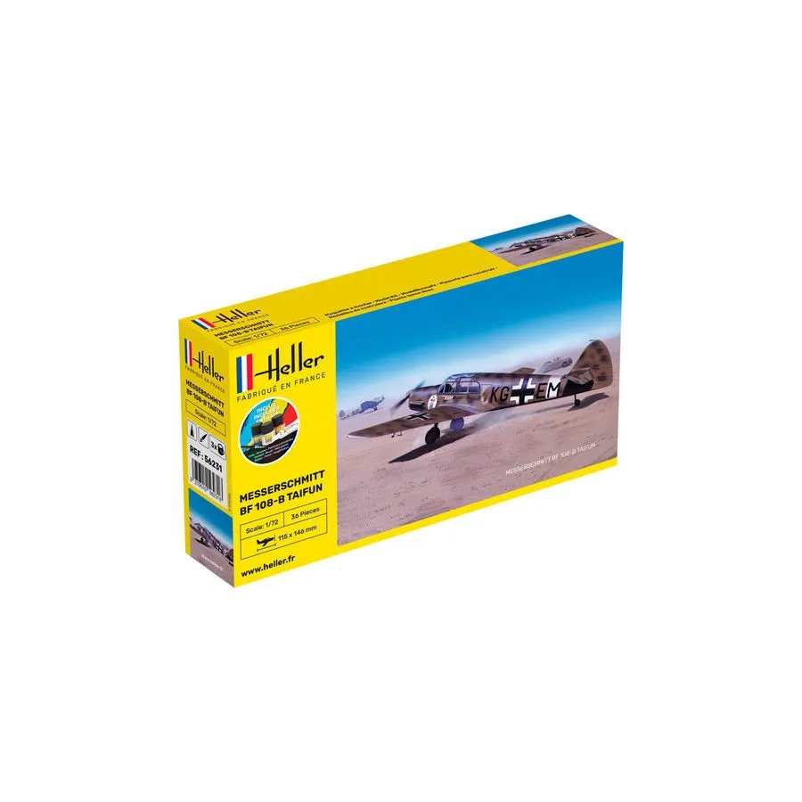 HELLER 56231 Starter Set - Messerschmitt Bf 108 B Taifun - 1:72
