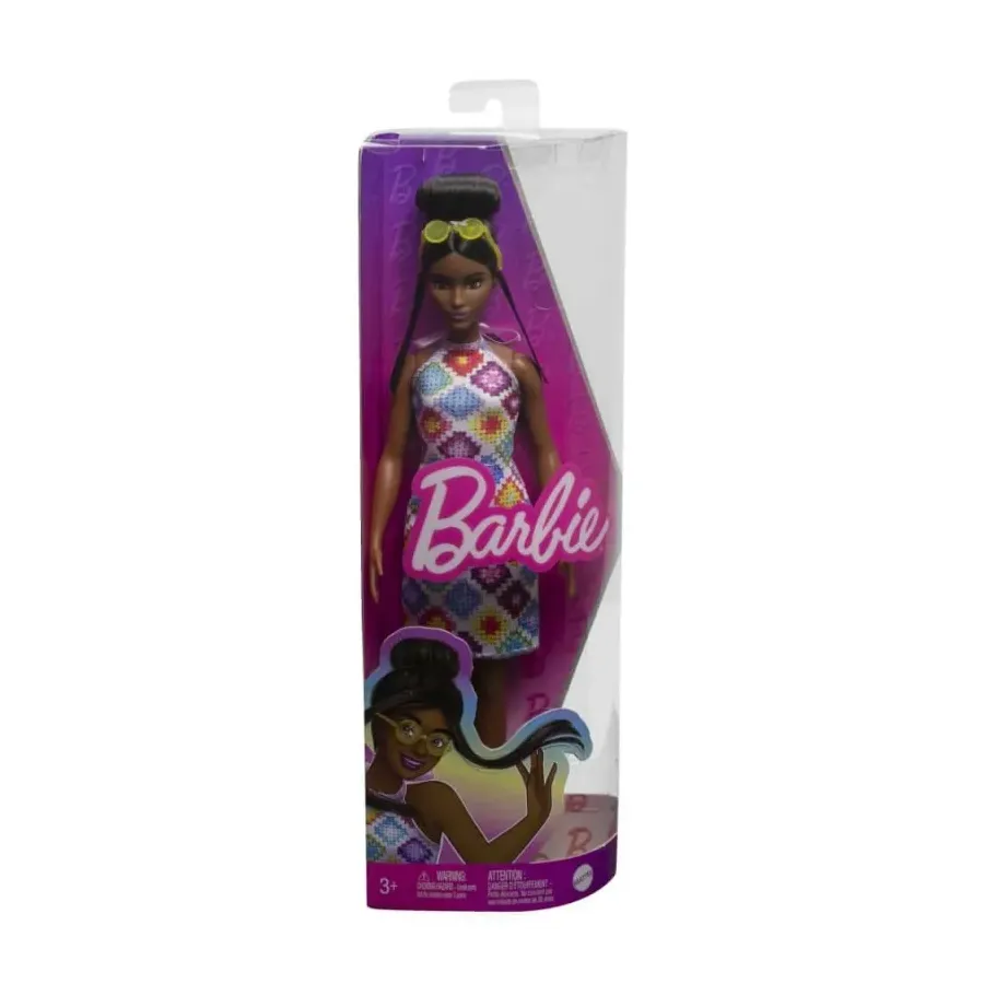 Barbie Fashionistas Lalka w kolorowej sukience