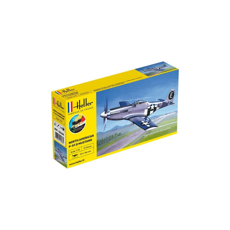 HELLER 56268 Starter Set - North American Mustang P-51 - 1:72
