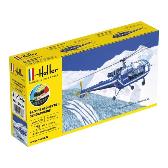 HELLER 56286 Starter Set - SA Alouette III Gendarmerie - 1:72