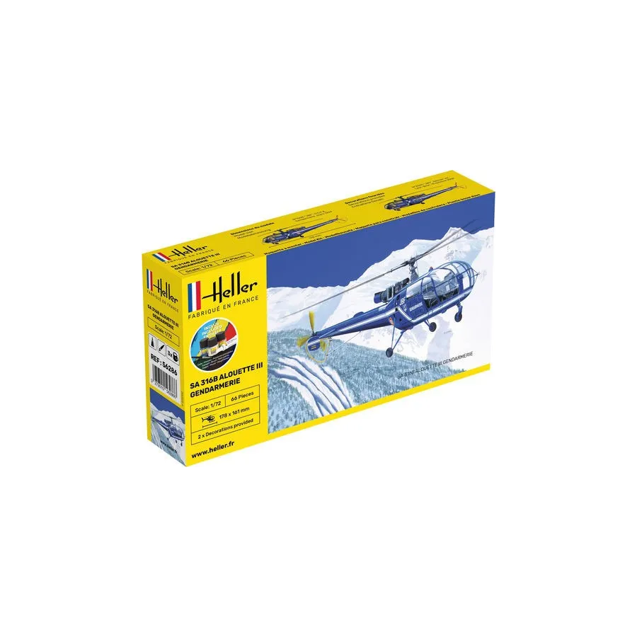 HELLER 56286 Starter Set - SA Alouette III Gendarmerie - 1:72