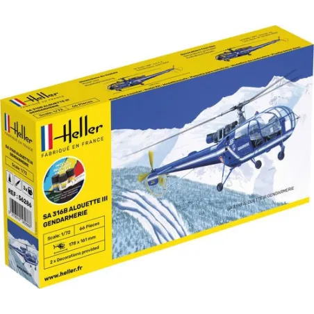 HELLER 56286 Starter Set - SA Alouette III Gendarmerie - 1:72