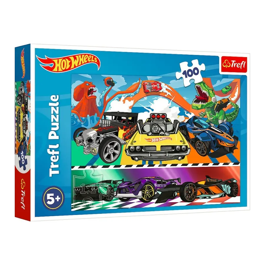 Puzzle 100 elementów Pędzące samochody Hot Wheels