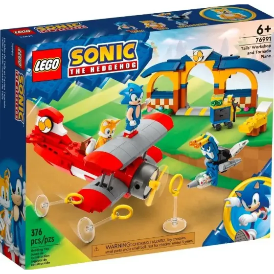 Klocki Sonic 76991 Tails z warsztatem i samolot Tornado
