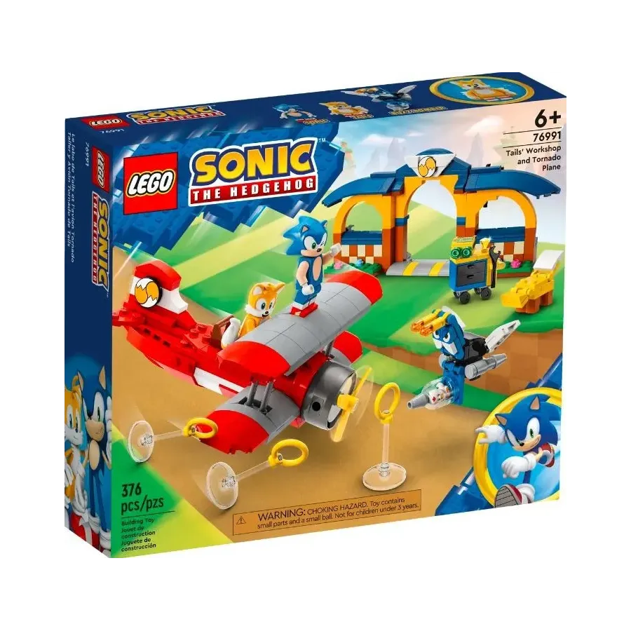 Klocki Sonic 76991 Tails z warsztatem i samolot Tornado