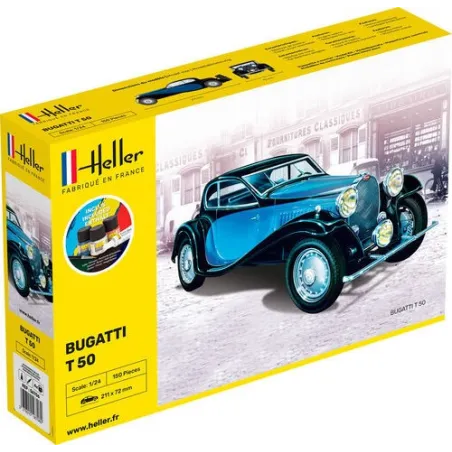 HELLER 56706 Starter Set - Bugatti T.50 - 1:24