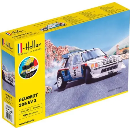 HELLER 56716 Starter Set - Peugeot 205 EV2 - 1:24