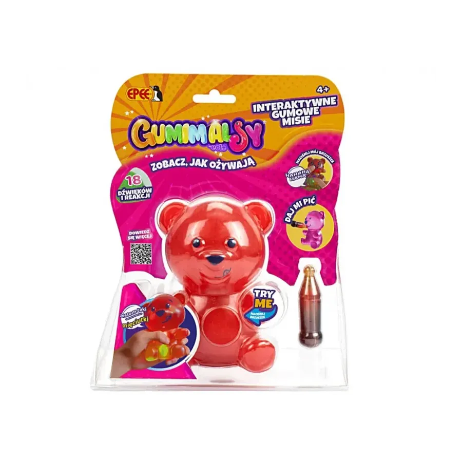 Figurka Gumimalsy interaktywny miś czerwony