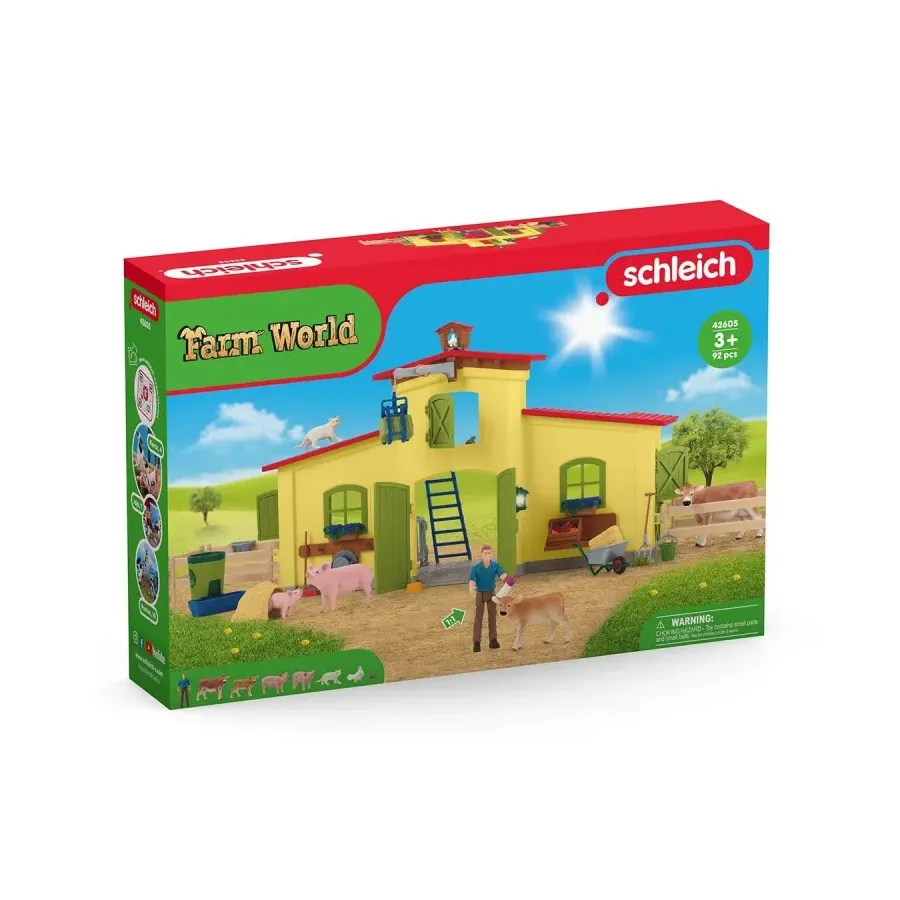 Zestaw figurek Duża farma ze zwierzętami i akcesoriami Farm World