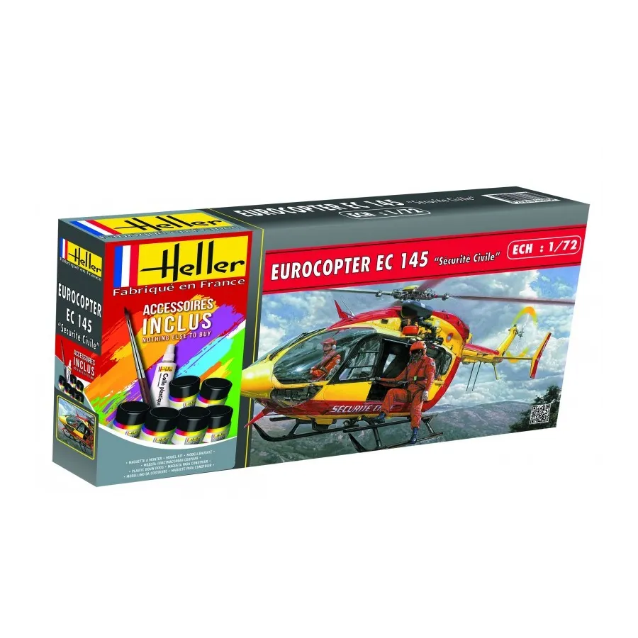 HELLER 56375 Starter Set - Eurocopter EC 145 Sécurité Civile - 1:72