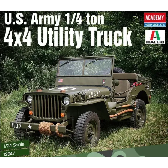 Model plastikowy U.S. Army 1/4 ton 4x4 Utility Truck 1/24