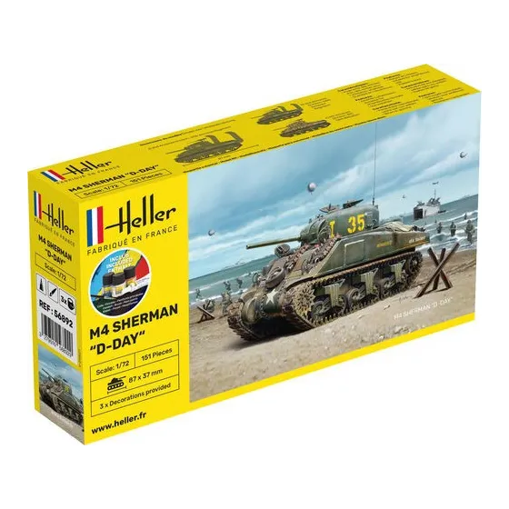 HELLER 56892 Starter Set - M4 Sherman D-Day - 1:72