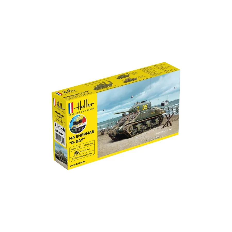 HELLER 56892 Starter Set - M4 Sherman D-Day - 1:72