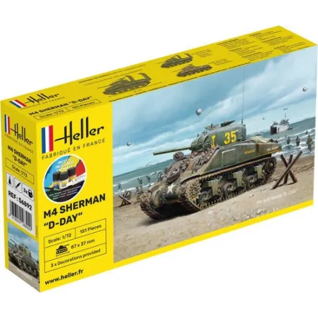 HELLER 56892 Starter Set - M4 Sherman D-Day - 1:72