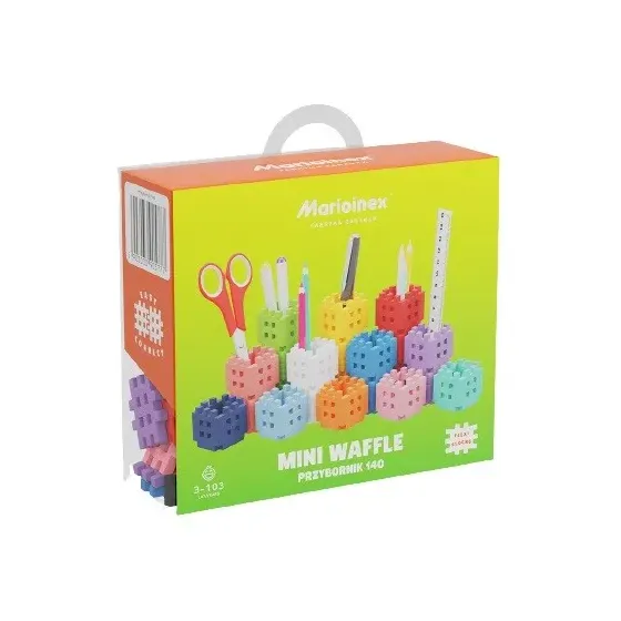 Klocki konstrukcyjne Mini Waffle - Przybornik 140 elementów