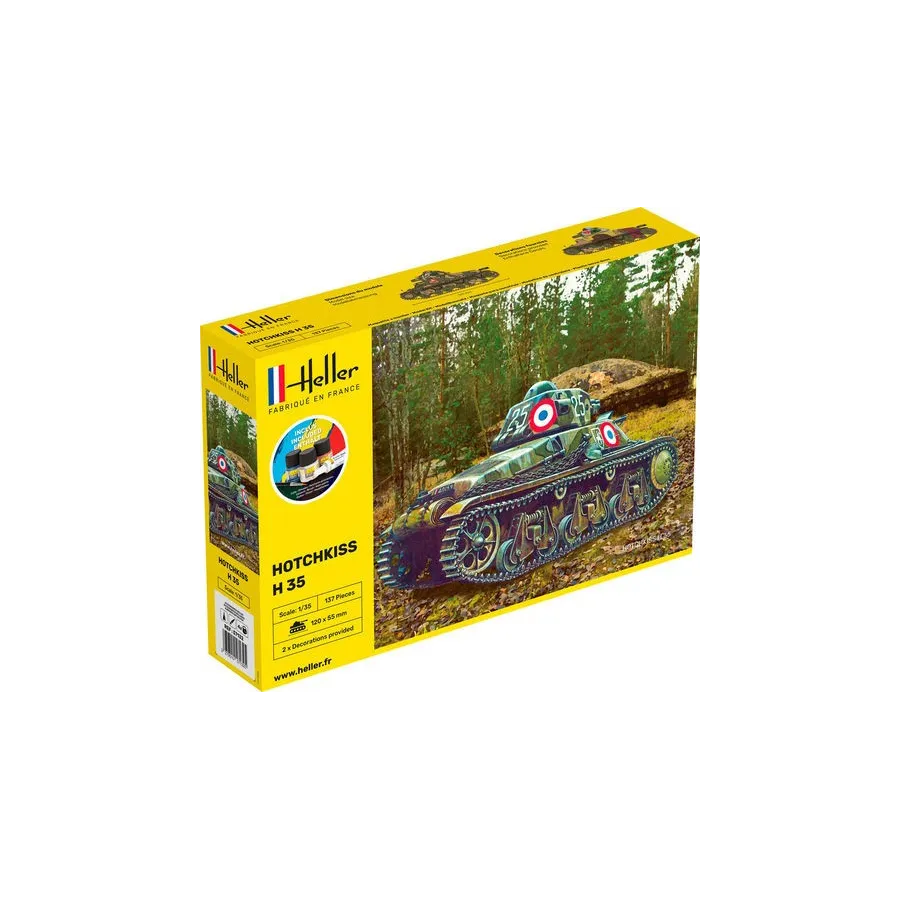 HELLER 57132 Starter Set - Lekki czołg Hotchkiss H35 - 1:35