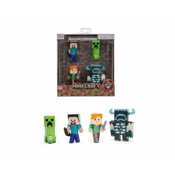 Figurka Minecraft metalowa 4-pak 6 cm