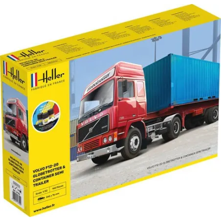 HELLER 57702 Starter Set - Volvo F12-20 GlobeTrotter z naczepą kontenerową - 1:32