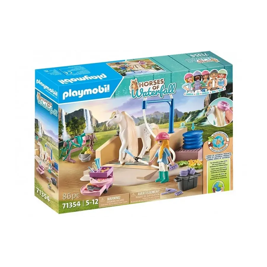 Zestaw z figurkami Horses 71354 Isabella i Lioness z myjnią dla koni