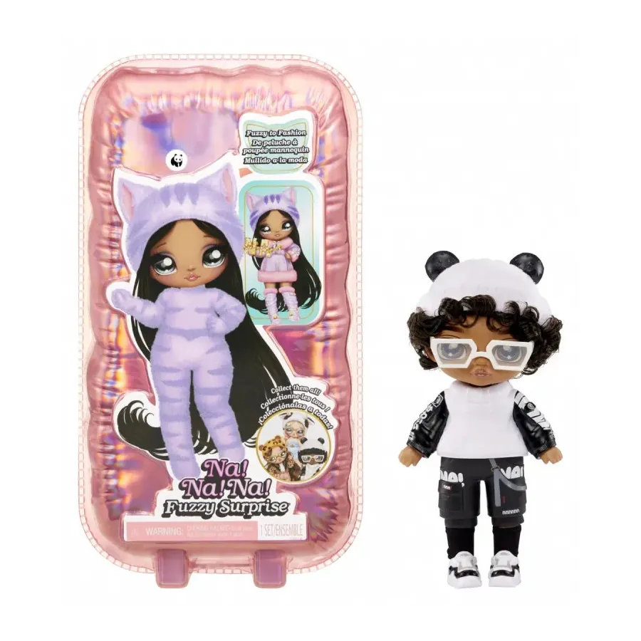 Lalka Na! Na! Na! Panda Boy Miłe w dotyku Fuzzy Surprise