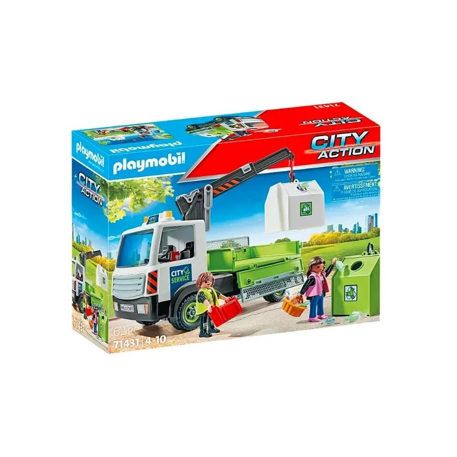 Zestaw z figurkami City Action 71431 Samochód ciężarowy z kontenerami na szkło