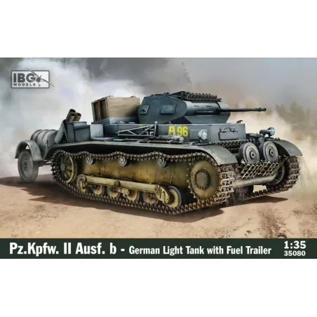 Model plastikowy Pz.Kpfw. II Ausf. b German Light Tank With fuel trailer