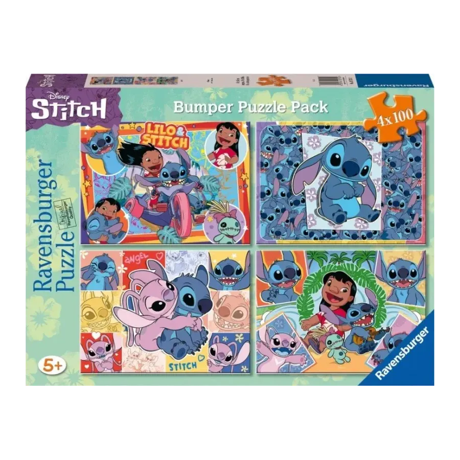 Puzzle 4x100 elementów Disney Stitch